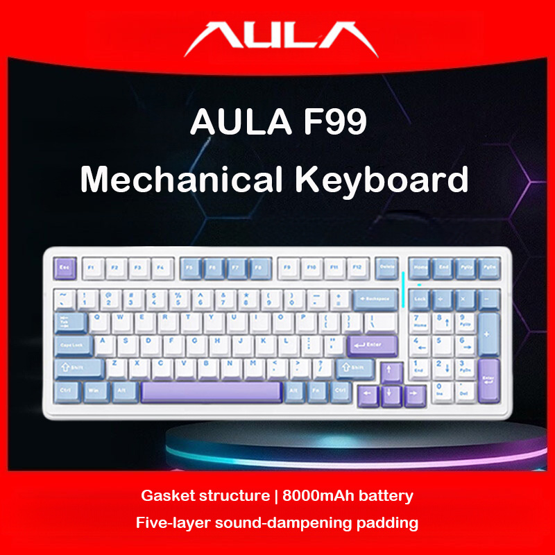 Gaming Keyboard Nearby - AULA F99 คีย์บอร์ดแบบกลไก รองรับสามโหมด 2.4G บลูทูธ