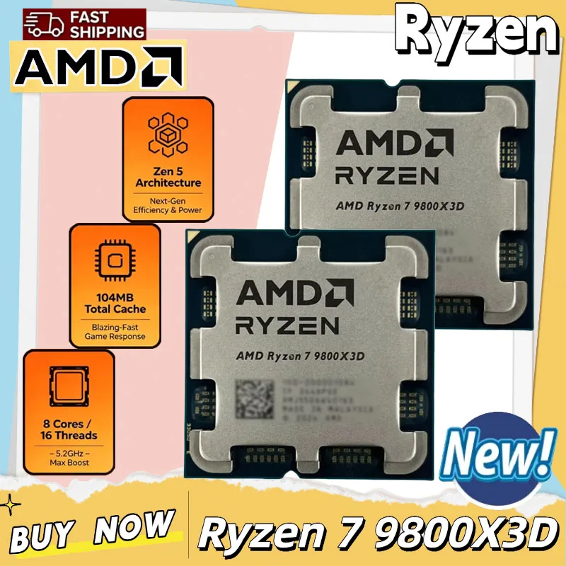 Amd Cpu Ryzen 7 - AMD Ryzen 7 9800X3D ซีพียูสำหรับเล่นเกม ความเร็วสูงสุด