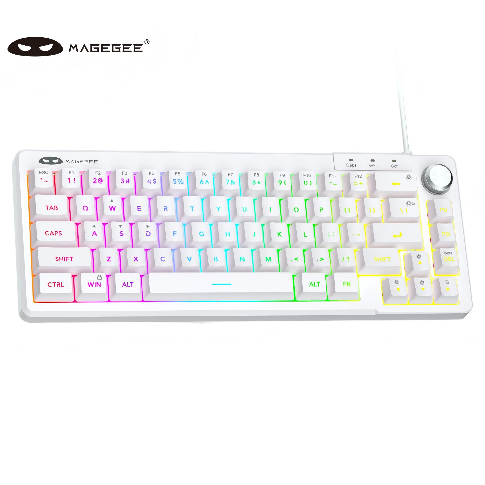 Keyboard Gaming Blue Switch - คีย์บอร์ดเมมเบรนขนาดเล็ก MageGee TS68 60% พร้อมไฟ RGB