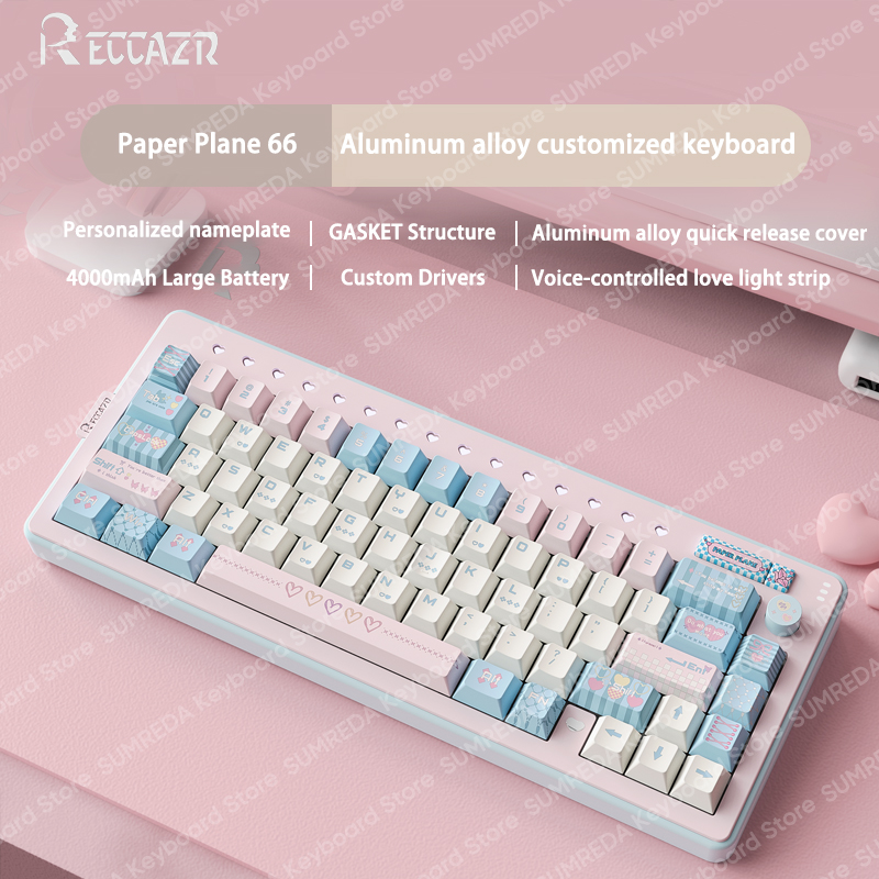 ชุดคีย์บอร์ดกลไก RECCAZR R66 P - Gaming Keyboard Hot Swappable บทวิจารณ์และราคา