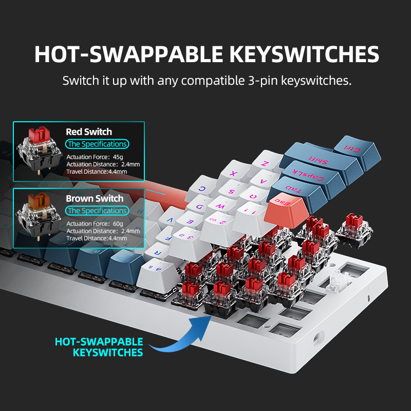 คีย์บอร์ดกลไกขนาดเล็ก Machenik - Keyboard Gaming Blue Switch บทวิจารณ์และราคา