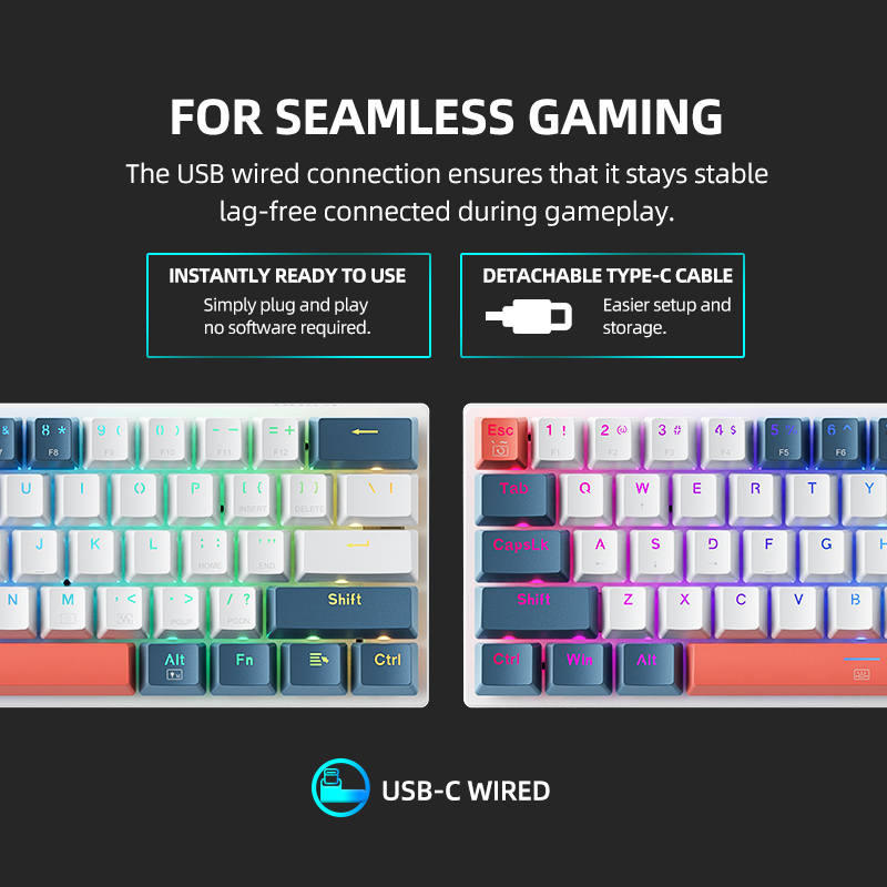 คีย์บอร์ดกลไกขนาดเล็ก Machenik - Keyboard Gaming Blue Switch บทวิจารณ์และราคา