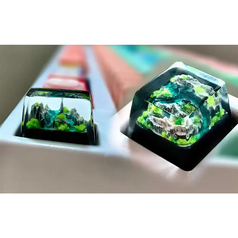 คีย์แคปเรซิน RGB ลายภูเขาและทะ - Gaming Keyboard No Rgb บทวิจารณ์และราคา