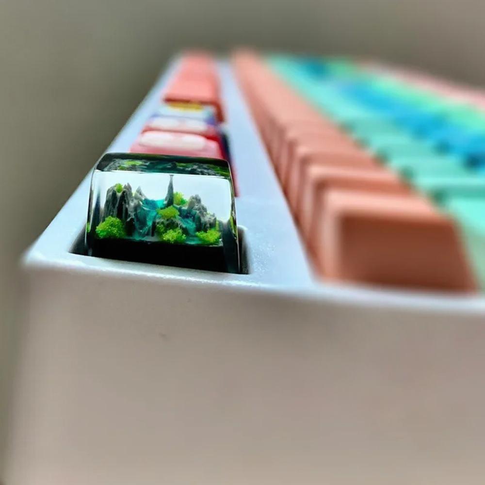 คีย์แคปเรซิน RGB ลายภูเขาและทะ - Gaming Keyboard No Rgb บทวิจารณ์และราคา